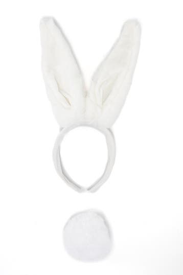 KIMU® Haarband Konijn Wit Dons met Staart Diadeem Konijnenor, Kleding | Dames, Ophalen of Verzenden, Nieuw