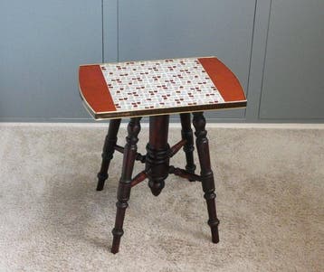 Bijzettafel - Keramiek, Hout - Vintage Nederlandse