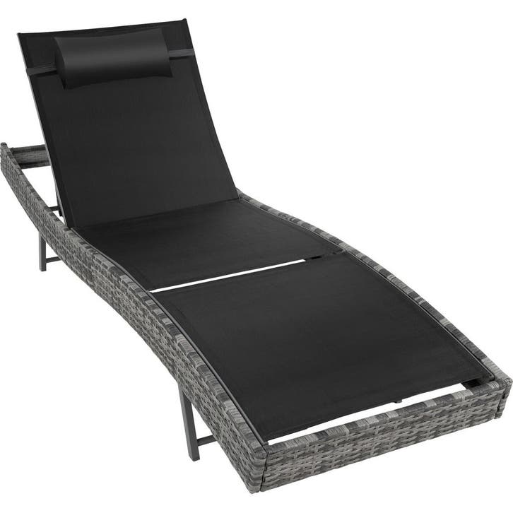 tectake Wicker ligbed Moana - grijsgevlekt, Tuin en Terras, Tuinsets en Loungesets, Verzenden