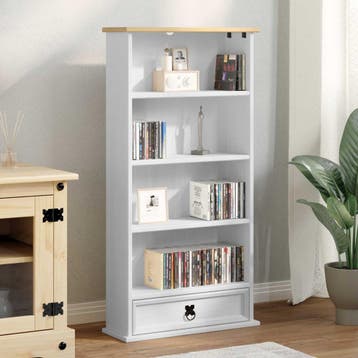 vidaXL CD kast Wit 52 x 17.5 x 103 cm Massief grenenhout, Verzenden