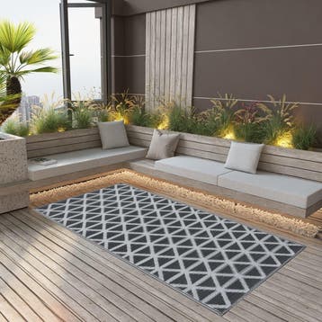 vidaXL Buitenkleed ARAKIL 190x290 cm PP zwart, Verzenden