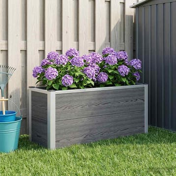 vidaXL Verhoogde plantenbak Grijs 100 x 30 x 42 cm WPC en, Tuin en Terras, Verzenden, Nieuw