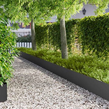vidaXL Gazonrand 10 st 100 x 22 cm Staal Zwart, Tuin en Terras, Verzenden, Nieuw