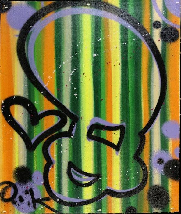 Quik (1958) - Peinture sur toile non tendue (collection, Antiek en Kunst, Kunst | Schilderijen | Modern