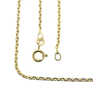 8 karaat ankerschakel ketting; 60,5 cm, Ophalen of Verzenden, Gebruikt, Geel, Goud