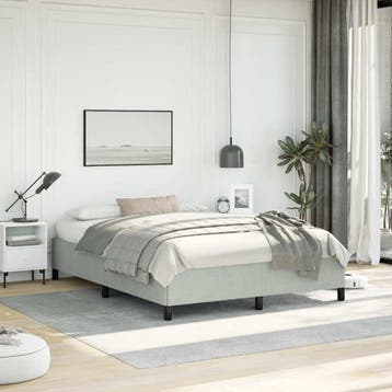 vidaXL Bedframe zonder matras lichtgrijs 152x203 cm Queen, Verzenden, Nieuw