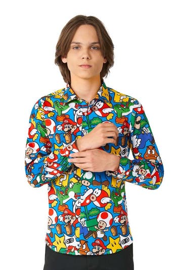 Super Mario Overhemd Jongen Tiener OppoSuits, Kinderen en Baby's, Verzenden, Nieuw