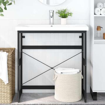 vidaXL Wastafelframe 79x38x83 cm ijzer zwart, Huis en Inrichting, Tafels | Bijzettafels, Verzenden, Nieuw