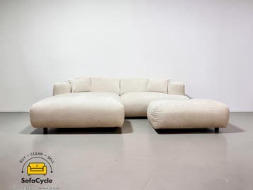 Hoekzetel wit in bouclé extra breed ligvlak – overstock, Verzenden, Nieuw
