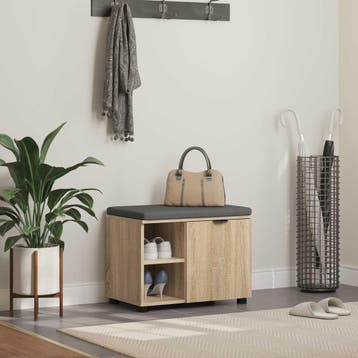 vidaXL Hallenbank Sonoma Eik 60 x 38 x 46 cm Geengineerd, Verzenden