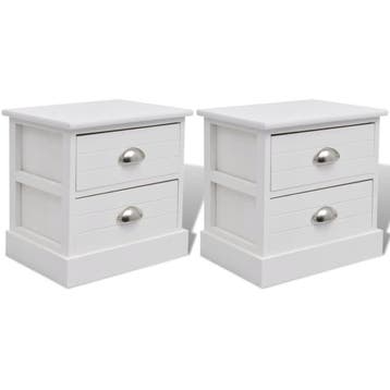 Nachtkastjes wit | Retour deal | Sla je slag, Huis en Inrichting, Slaapkamer | Nachtkastjes, Minder dan 45 cm, Verzenden, Zo goed als nieuw