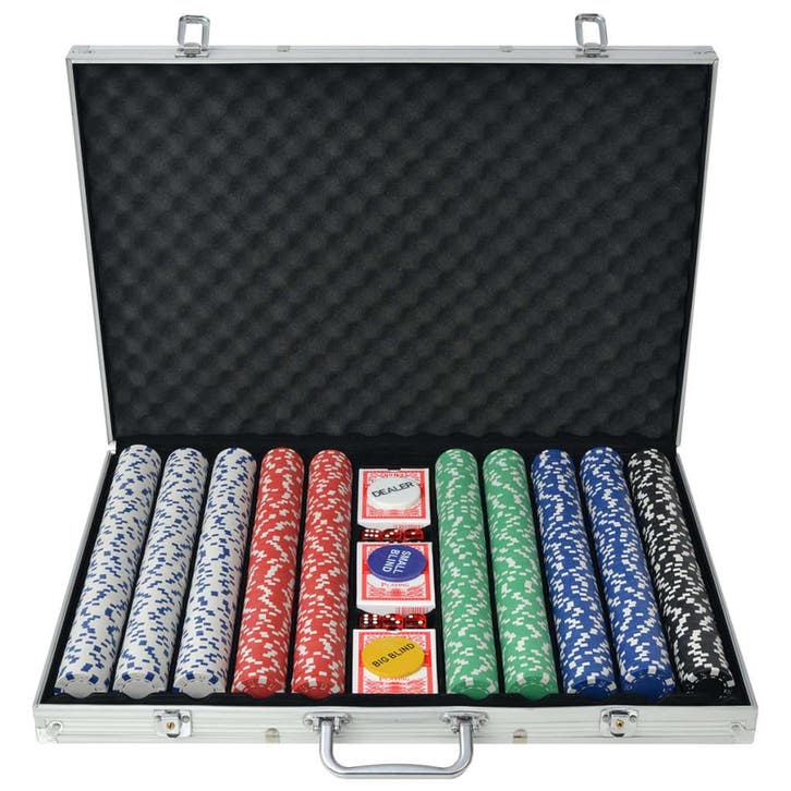 vidaXL Pokerset met 1000 chips aluminium, Hobby & Loisirs créatifs, Jeux de société | Jeux de cartes, Envoi