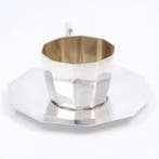 Delheid Frères - Art-Deco - Tasse et soucoupe (2) - Argent