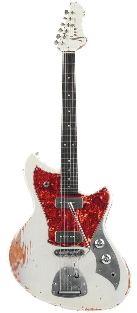 Novo Serus J Custom Olympic White over Aztec Gold, Musique & Instruments, Instruments à corde | Guitares | Électriques, Envoi