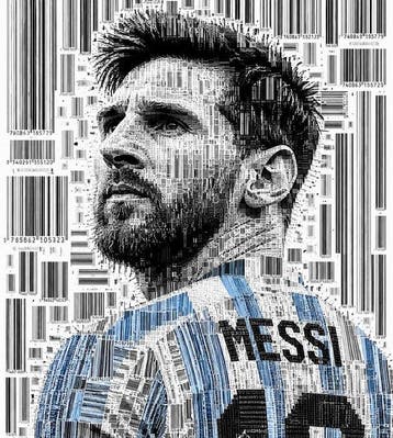 LDM. - Messi - Barcode of a Legend By Ldm - Tela XXL -