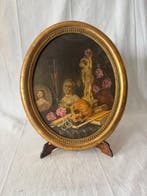 Nederlandse school (XIX) - Vanitas con busto, teschio e, Antiek en Kunst