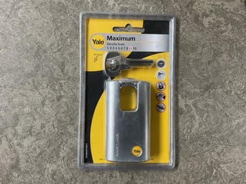 Veiling - 4x Yale hangslot staal afgesloten beugel 51mm