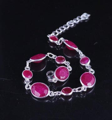 Robijn - Zilver - Armband - Armband van sterling zilver