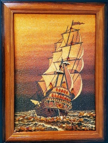 Barnsteen - Unique Raw Unpolished Amber Picture - Baltic
