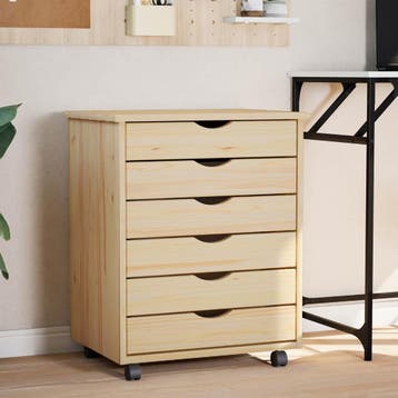 vidaXL Rolling Kabinet met Laden MOSS 53 x 39 x 65,5 cm, Huis en Inrichting, Verzenden, Nieuw