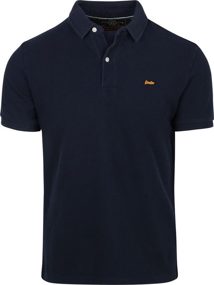 Superdry Polo Pique Classic Navy maat Maat 52/54 (L) Heren, Kleding | Heren, Polo's, Blauw, Nieuw, Maat 52/54 (L), Verzenden