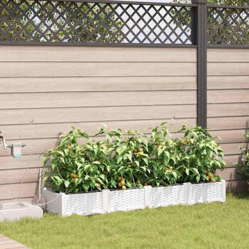 vidaXL Plantenbak 4 st Wit 160 x 40 x 22 cm PP, Tuin en Terras, Verzenden, Nieuw