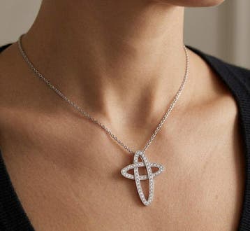 Recarlo - Collier avec pendentif - 18 carats Or blanc -