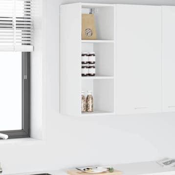 vidaXL Hangkast met opslag Riga Wit 30 x 29,5 x 80 cm, Verzenden