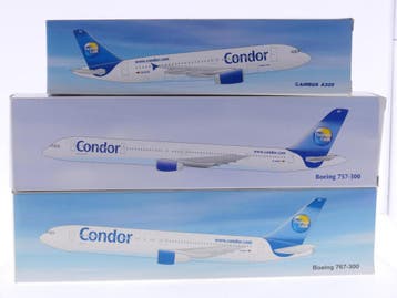 Schaal 1:200 set van 3 Condor-vliegtuigen Airbus A320 Th..., Ophalen of Verzenden