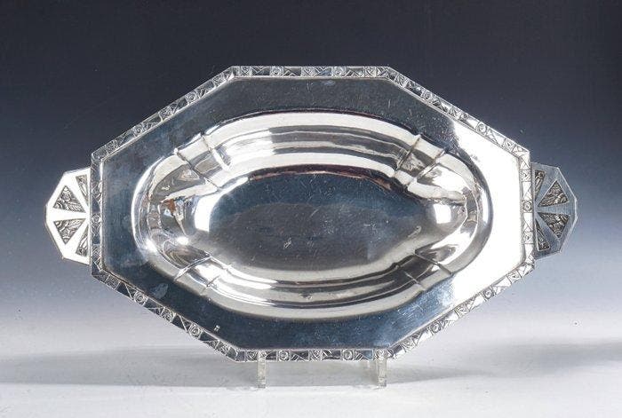 Schaal - Frankrijk, monumentale Art Déco Serveerschaal,, Antiek en Kunst, Kunst | Designobjecten