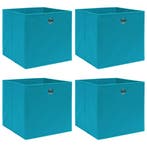 vidaXL Opbergboxen 4 st 32x32x32 cm stof babyblauw, Verzenden