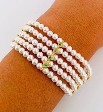 Zonder minimumprijs - Armband - 9 kt. Geel goud, Zilver, Handtassen en Accessoires, Nieuw