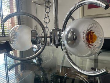 Lamp - Chroom, Glas, Metaal