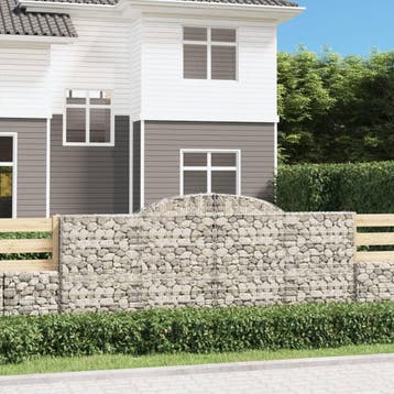 vidaXL Schanskorven 9 st gewelfd 300x50x120/140 cm ijzer, Verzenden