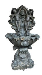 Antiek Fontein - 20th century - Wand fontein met putti en