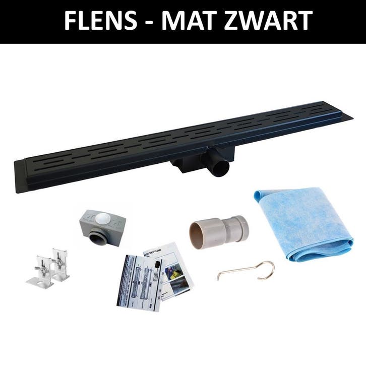 RVS Douchegoot | Mat Zwart | Uitneembare Sifon (Alle maten), Doe-het-zelf en Bouw, Sanitair, Douche, Nieuw, Ophalen of Verzenden
