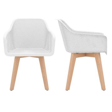 2dekans | Coast Eetkamerstoelen Wit – Set van 2 – 57 x 56 x, Huis en Inrichting, Stoelen, Ophalen of Verzenden, Nieuw