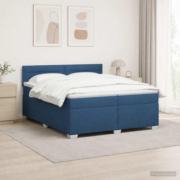 vidaXL Boxspringbed met matras en LED Blauw 200 x 200 cm, Verzenden, Nieuw