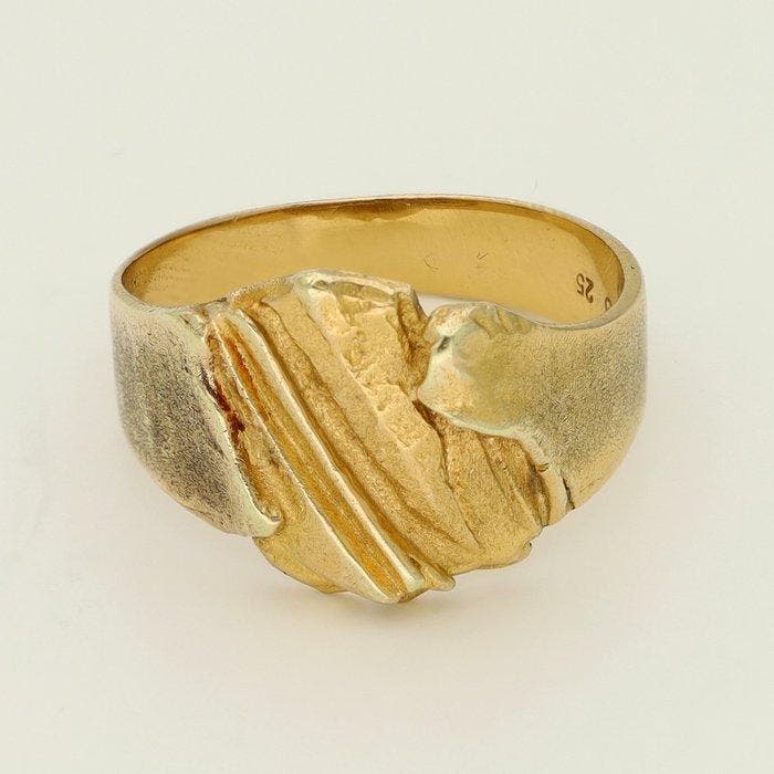 Ring - 14 karaat Geel goud, Handtassen en Accessoires, Ringen