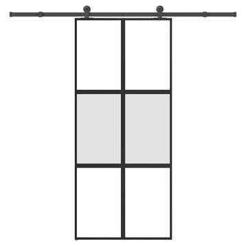 vidaXL Schuifdeur met beslag 90x205 cm gehard glas en, Verzenden, Nieuw