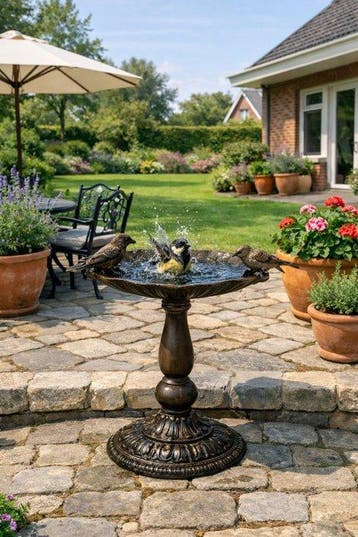 Italiaans design Vogelbad - Gietijzer, Nostalgisch -