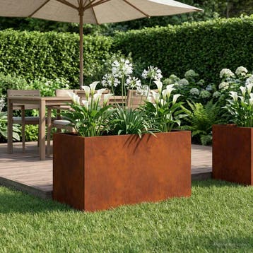 vidaXL Plantenbak Roestkleurig 80 x 50 x 50 cm weervast, Tuin en Terras, Verzenden, Nieuw