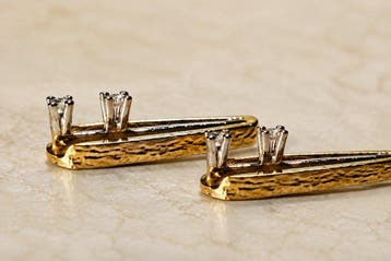 Diamant - 14 karaat - Geel goud, Witgoud - Oorbellen