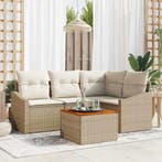 vidaXL Tuinbank Set met opslag 5 pcs Beige en Crème poly, Verzenden