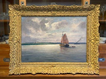 Romain Steppe (1859-1927) - De Schelde bij Sint-Amands
