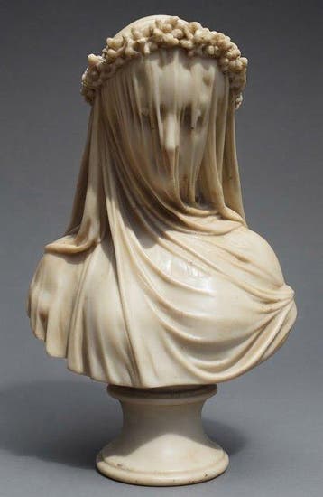 Sculpture, Vergine Velata - 6 kg - 35 cm - Marbre de Carrare