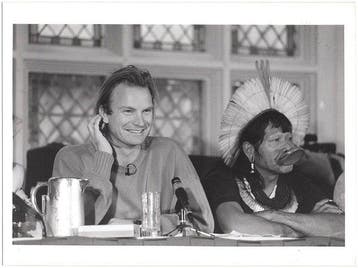 Kevin Mazur - Sting and indigenous leader Chief Raoni