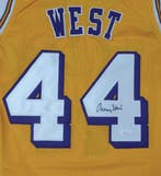 NBA - Jerry West - Autograph - Geel maatwerk basketbaljersey