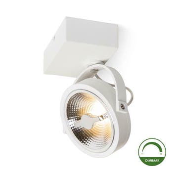 Opbouw spot dimbaar Enkel AR111 Wit Incl. LED lamp Dim to, Verzenden, Nieuw