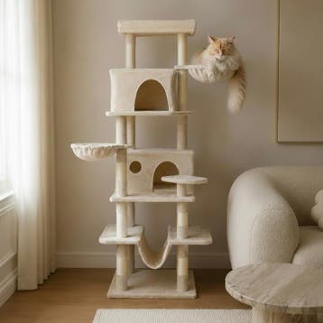 Arbre à chat XXXL - crème - 48 x 48 x 165 cm, Verzenden, Neuf